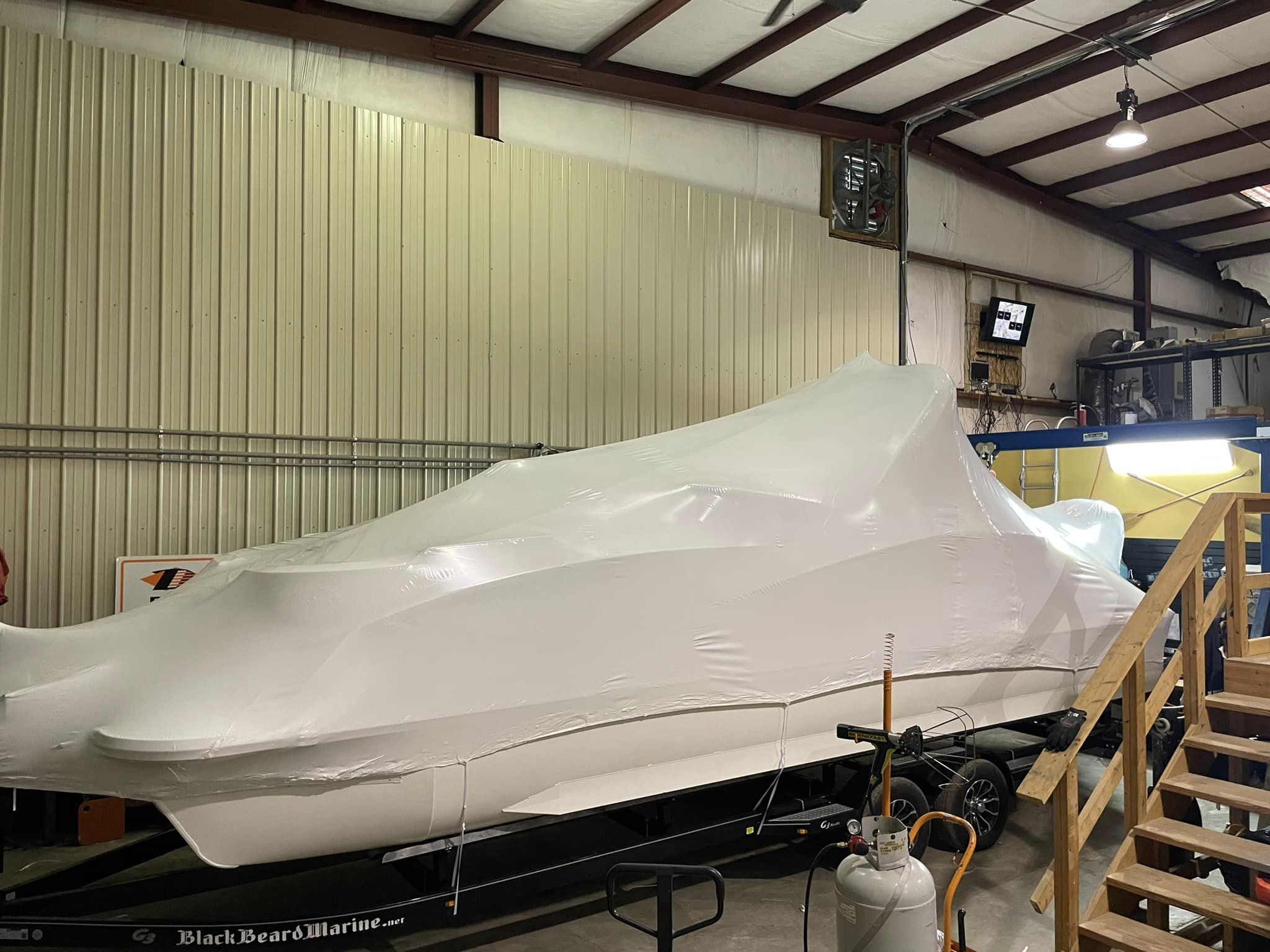 Shrink Wrapped Pontoon